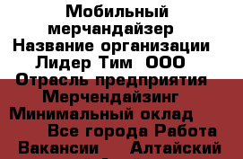 Мобильный мерчандайзер › Название организации ­ Лидер Тим, ООО › Отрасль предприятия ­ Мерчендайзинг › Минимальный оклад ­ 17 500 - Все города Работа » Вакансии   . Алтайский край,Алейск г.